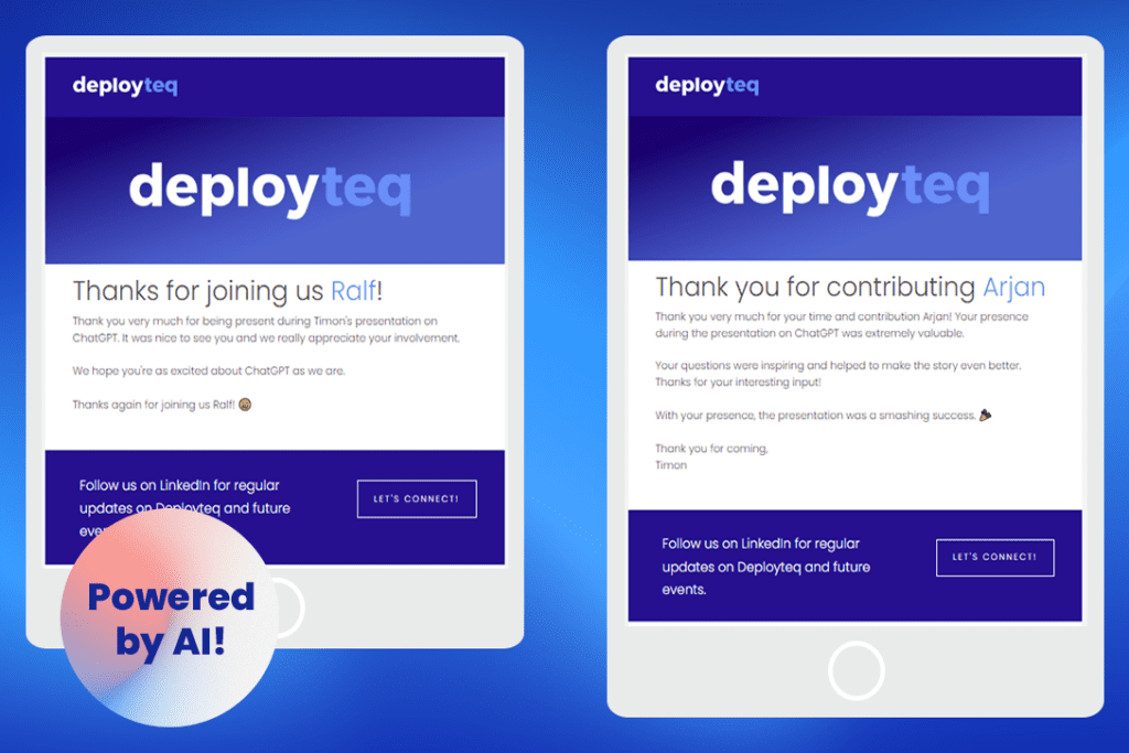 Storyteq's sister company, Deployteq, has started generating entirely personalised, AI-fuelled automated email campaigns using a direct integration with OpenAI.