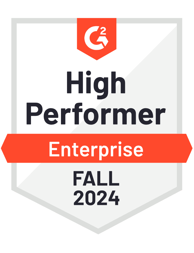 G2 Badge: High Performer - Creative Management Platform category - Enterprise - Spring 2024